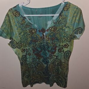 Floral Green Women's Top